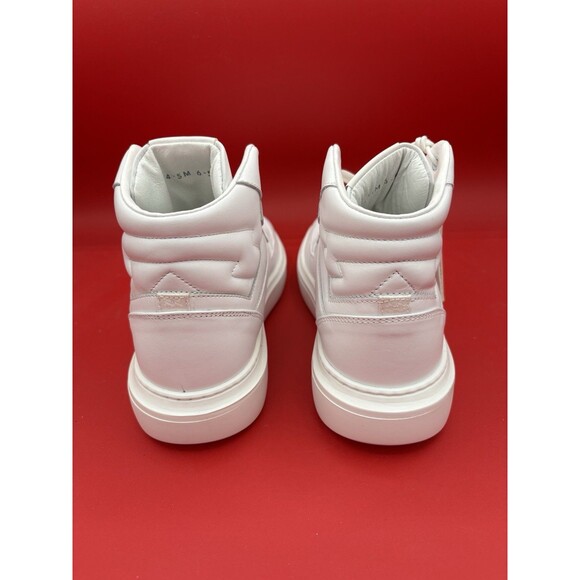 NEW Human Nation White Leather High Top Sneakers Shoes M4-5/W6-5 Made in Italy - Picture 3 of 8